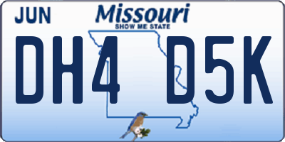 MO license plate DH4D5K