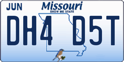 MO license plate DH4D5T