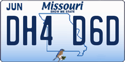 MO license plate DH4D6D