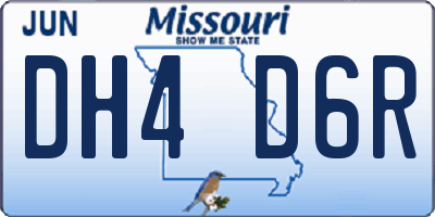 MO license plate DH4D6R