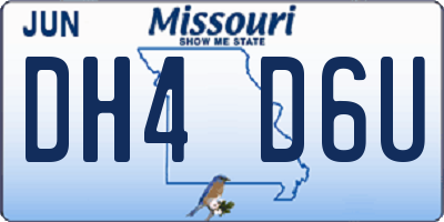 MO license plate DH4D6U