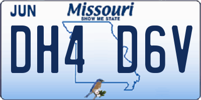MO license plate DH4D6V