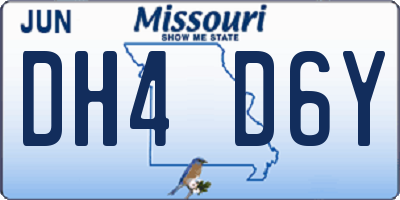 MO license plate DH4D6Y
