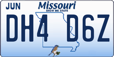 MO license plate DH4D6Z
