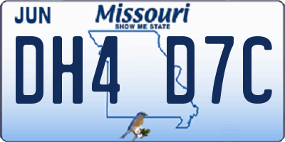 MO license plate DH4D7C