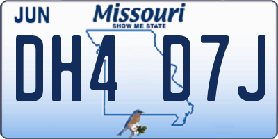 MO license plate DH4D7J