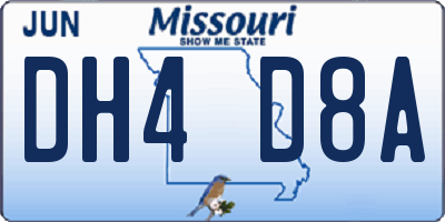 MO license plate DH4D8A