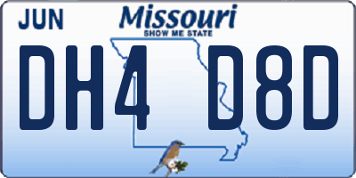 MO license plate DH4D8D