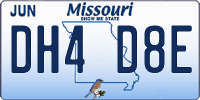 MO license plate DH4D8E