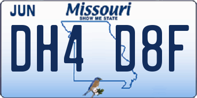 MO license plate DH4D8F