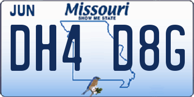MO license plate DH4D8G