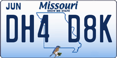 MO license plate DH4D8K