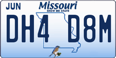 MO license plate DH4D8M