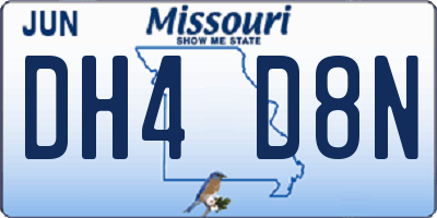 MO license plate DH4D8N