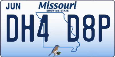 MO license plate DH4D8P