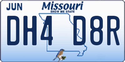 MO license plate DH4D8R
