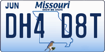 MO license plate DH4D8T