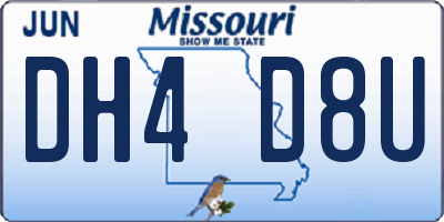 MO license plate DH4D8U