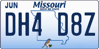MO license plate DH4D8Z