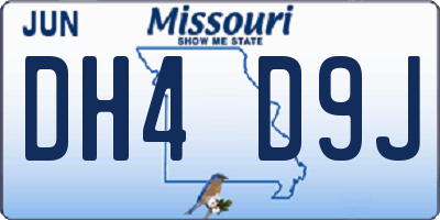 MO license plate DH4D9J