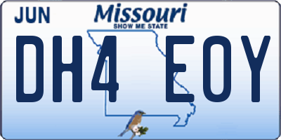 MO license plate DH4E0Y