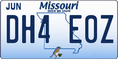 MO license plate DH4E0Z