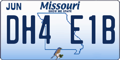 MO license plate DH4E1B