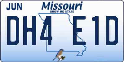 MO license plate DH4E1D