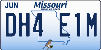 MO license plate DH4E1M