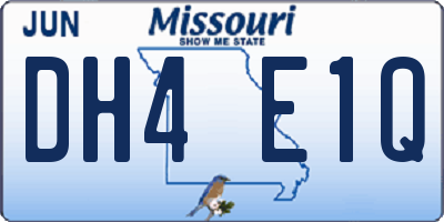 MO license plate DH4E1Q