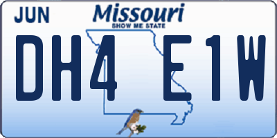 MO license plate DH4E1W