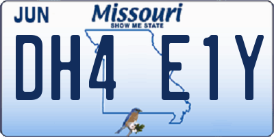 MO license plate DH4E1Y