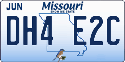 MO license plate DH4E2C