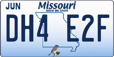 MO license plate DH4E2F