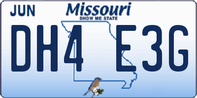 MO license plate DH4E3G