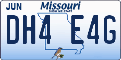 MO license plate DH4E4G