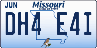 MO license plate DH4E4I
