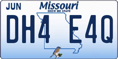 MO license plate DH4E4Q
