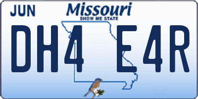 MO license plate DH4E4R