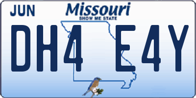 MO license plate DH4E4Y
