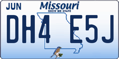 MO license plate DH4E5J