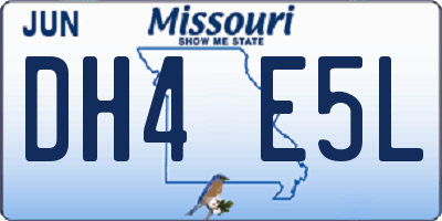 MO license plate DH4E5L