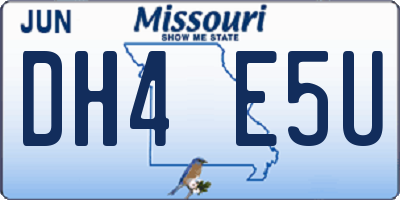 MO license plate DH4E5U