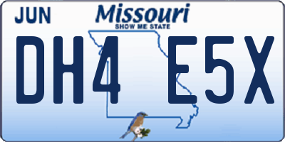 MO license plate DH4E5X