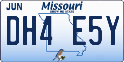 MO license plate DH4E5Y