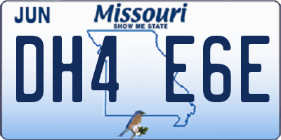 MO license plate DH4E6E