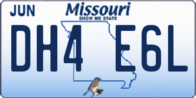 MO license plate DH4E6L