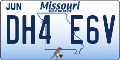MO license plate DH4E6V
