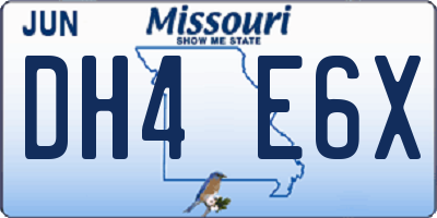 MO license plate DH4E6X