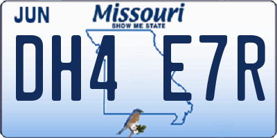 MO license plate DH4E7R